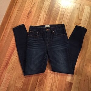 J. Crew 9" high rise toothpick jeans, size 26